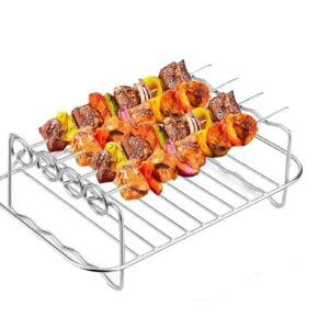 Téglalap alakú Airfryer rács 4 Quttin nyárssal