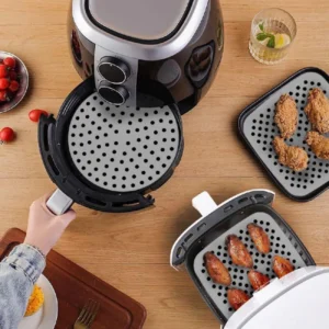 Quttin szilikon Air Fryer alátét – 18,5 × 18,5 cm | Hőálló, újrahasználható, tapadásmentes