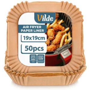 Air Fryer papír sütőbetét, 19×19 cm (50 darabos, négyzetes)