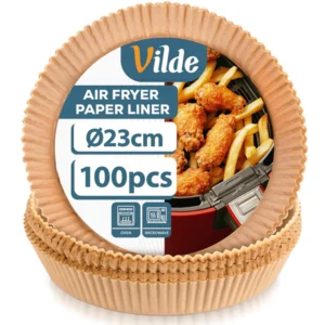 Air Fryer papír sütőbetét, 23 cm (100 darabos, kerek)