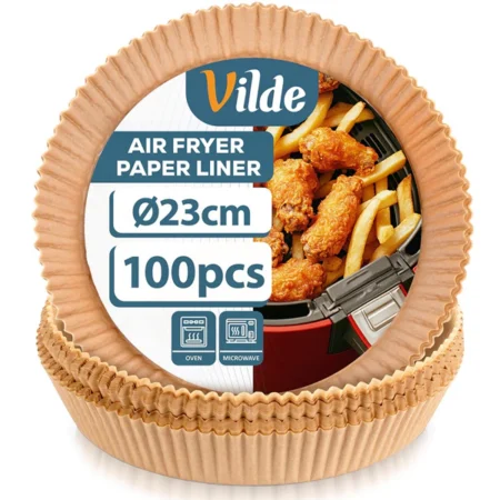 VILDE airfryer papír sütőbetét, 23 cm (100 darabos, kerek)