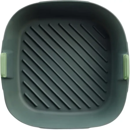 Lékué Air Fryer sütőkosár fogantyúkkal 5L-6,5L forrólevegős sütőbe, 25.3×8.5×25.3cm, szilikon, sötétszürke