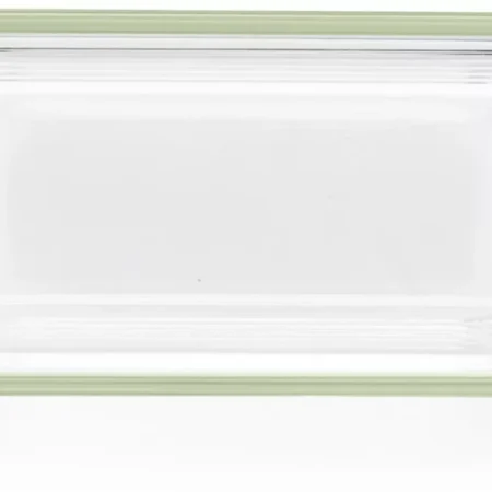 Lékué téglalap üveg sütőtál szett Air Fryerbe, 2db-os, fogantyúval, 20x9x9.5 cm, zöld