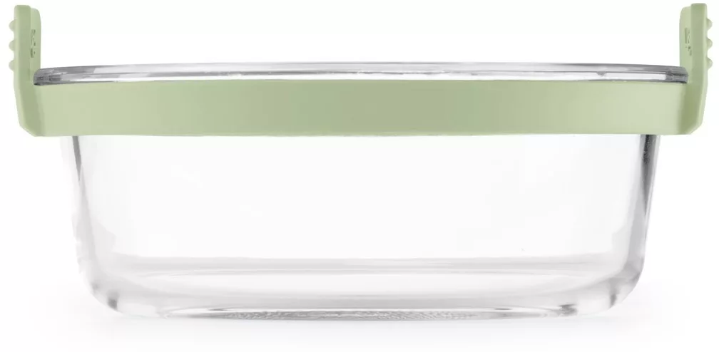 Lékué kerek üveg sütőtál Air Fryerbe, élelmiszeripari szilikon fogantyúval, 20.5x10x19.5cm, zöld - Image 3
